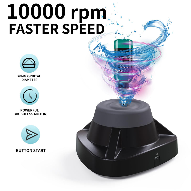 Mini Vortex Mixer 10000 RPM, Compact Portable Lab Vortex Shaker with Non-Slip Base, One-Touch Operation Tattoo Ink Paint Mixer for Tattoo Ink, Lab Reagents, Nail Polish, Eyelash Adhesive Black