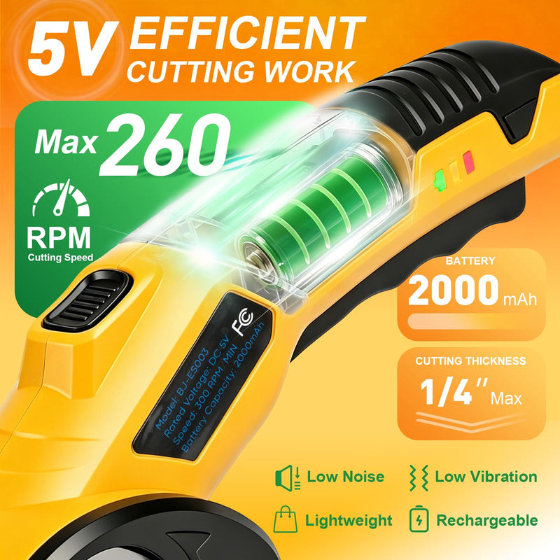 Cordless Electric Scissors, Cardboard Cutter 5V 2000mAh