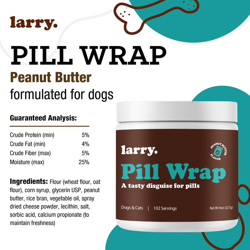Peanut Butter Pill Wrap for Dogs - Pet Pill Paste - Hide Dog Medication Pockets - Dog Treats for Medicine Hide Pill - 102 Servings - 8 oz - Made in USA Peanut Butter