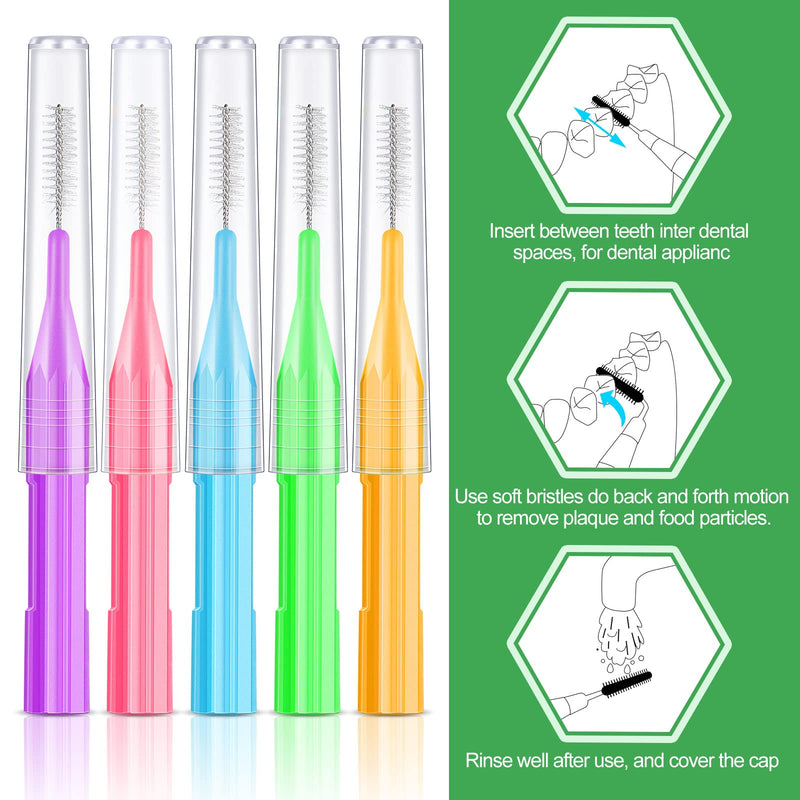 Zopeal 250 Pieces Braces Flossers Interdental Brush for Cleaner Tooth Toothpick Dental Teeth Flossing Head Oral Dental Hygiene Cleaning Tool Soft Dental Picks Refill Toothpick Cleaners (Fresh Color) Fresh Color