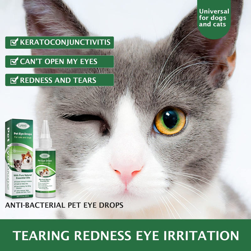 VOSIFSDIY Eye Drops for Dogs, Cats and Dogs Eye Drops, Dog Eye Infection Treatment Relieve Eyes Itching & Irritation, Pink Eye & Allergies Symptoms Safe & Gentle Formula 1PCS