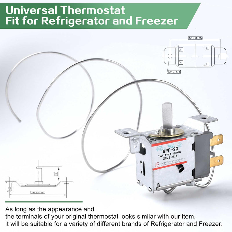 Mini Fridge Thermostat, Universal WPF-20 Freezer Thermostat Controller 2pin / Compatible with wpf16 and wpf18【Can Provide Installation Tutorial】 WPF20