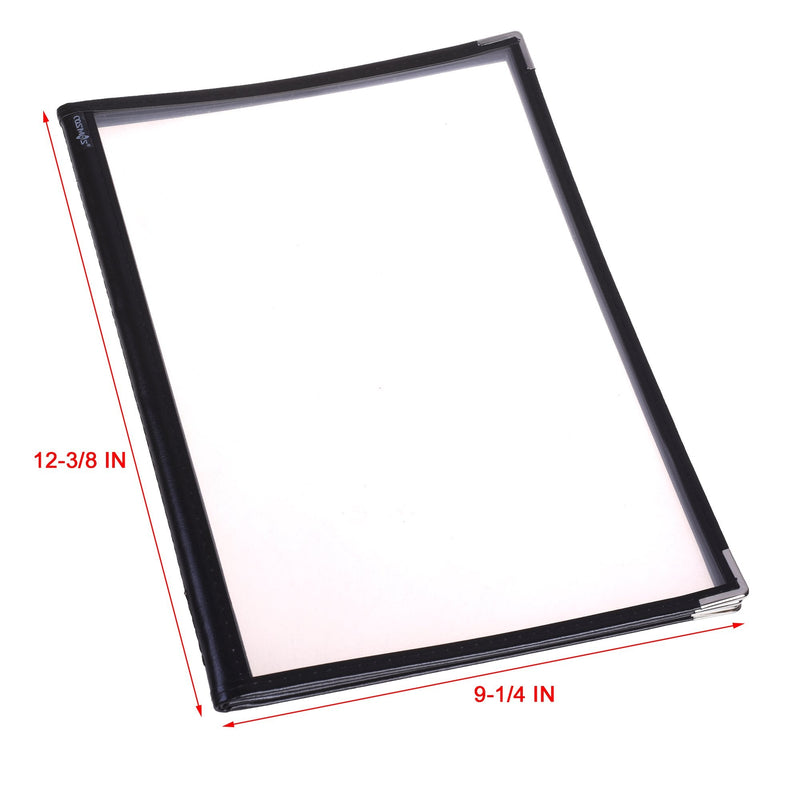 Cosmos Restaurant Menu Covers Book for Bar Cafe Kitchen - Restaurant Menu Holder Menu Folder Fits A4 Size Paper, 4 Pages 8 Views, Transparent Vinyl with Black Stitched Edge