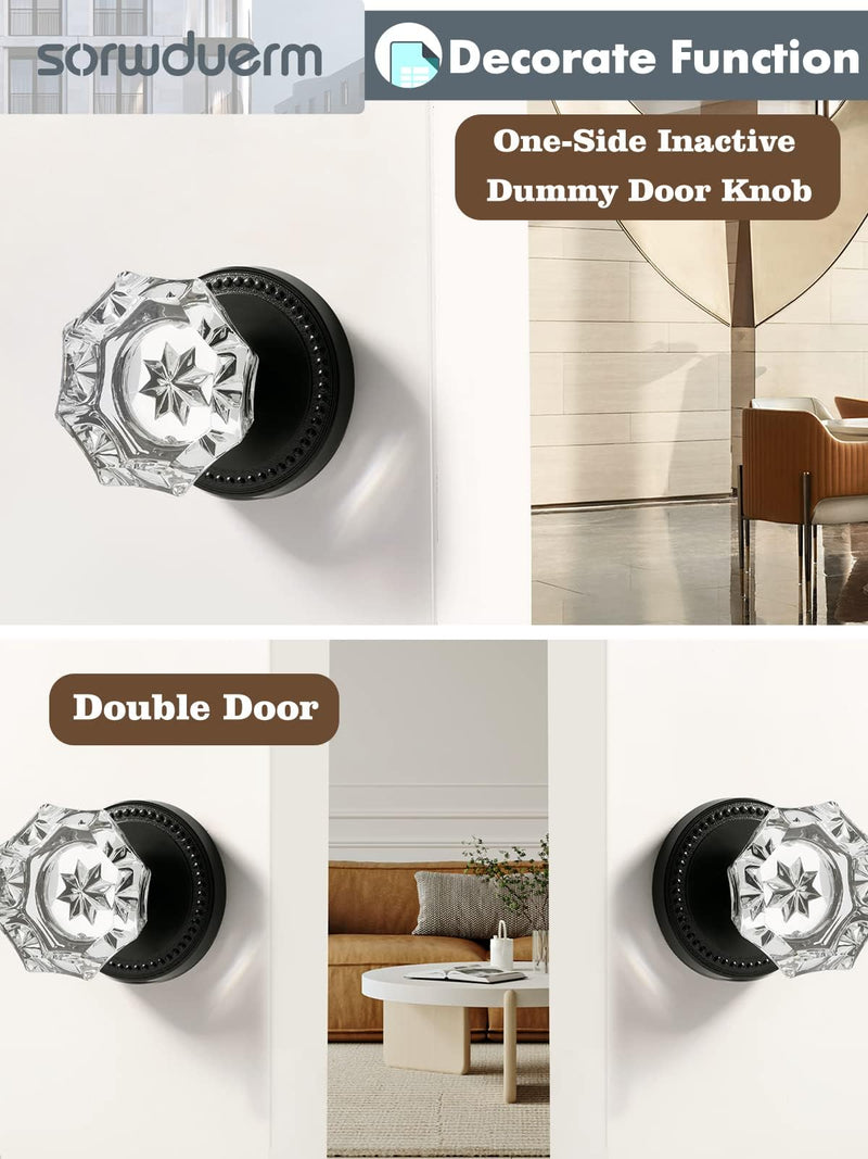 Black Dummy Door Knobs Interior Black Dummy Handle Single Sided Decorative 1 Pack
