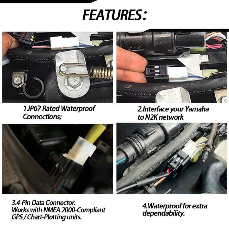 for Yamaha Outboard Engine Interface Cable NMEA2000 Connection,for Yamaha 2006 & Newer(3.3FT Long)