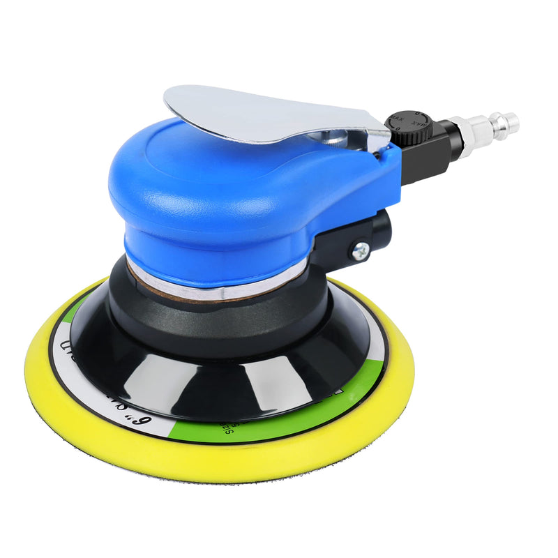 Ouya Air Powered Random Orbit Sanders Dual Action Pneumatic Palm Sander with 1pc 6-inch Backing Plate and 9pcs Sandpapers 6 inch
