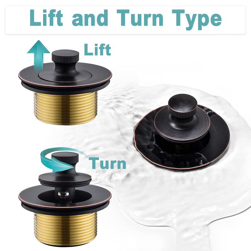 BESTILL Lift and Turn Bathtub Drain Bath Tub Trim Set Conversion Kit, Oil Rubbed Bronze