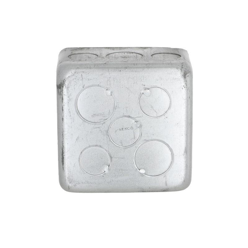 Hubbell-Raco 239 4 in. Square Plenum Box, Eleven 1/2 and Five 3/4 in. Knockouts, Drawn, 2-1/8 in. Deep, Gray Compact