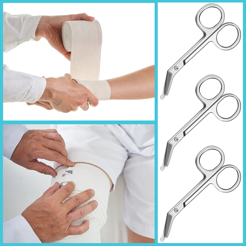Zhehao 2 Pieces Ostomy Scissors Bandage Scissors Nursing Scissors Stainless Steel Scissors for Doctors, Nurses, Veterinary Home Nursing, 4.3 x 2.1 Inch, Curved (Silver) Silver