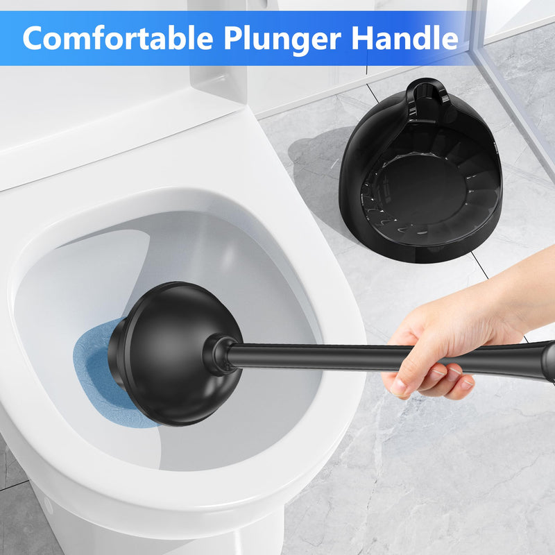 Toilet Plunger with Holder, Plunger with Unique Holder, Plungers for Bathroom with Holder, Toilet Plunger Heavy Duty (1, Black) 1 - NewNest Australia