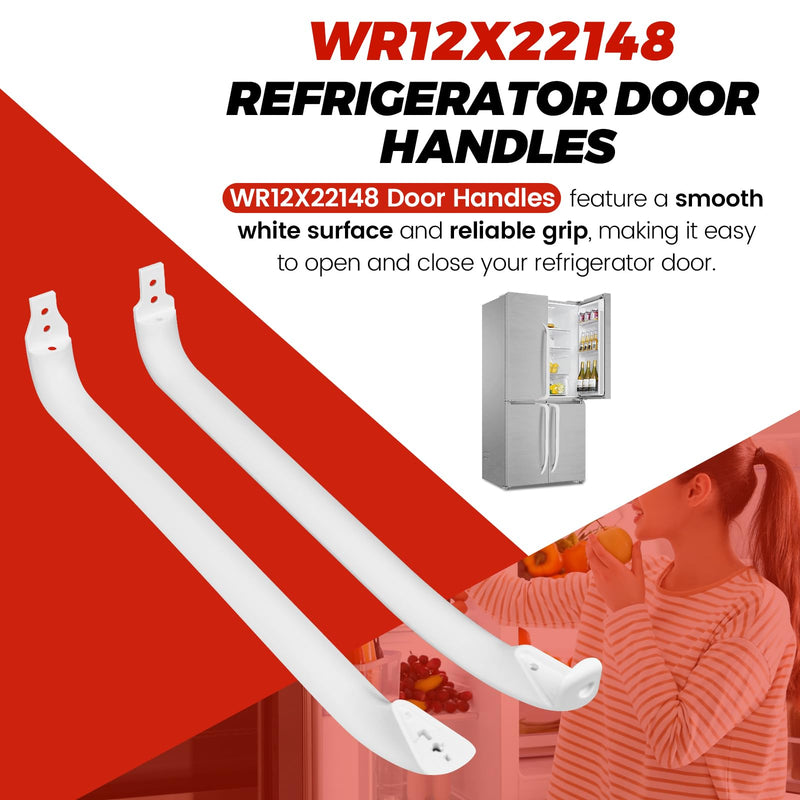 puxyblue 【2025 Upgraded HIGH-Strength ABS】 WR12X22148 GTH18GBDCRWW GTH18GBDDRWW Refrigerator Door Handles 2Pack Replaces Hotpoint GE Refrigerator Door Handle White