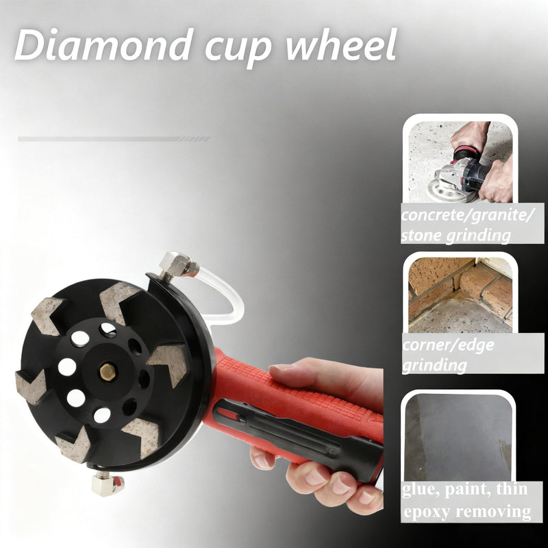 High Performance Diamond Grinding Cup Wheel, 5’’ Aggressive Arrow Segment Grinding Wheel for Concrete Thin Epoxy Coating Removal, 5/8"-11 Arbor, 30/40 Grit, 6 Segments 5''