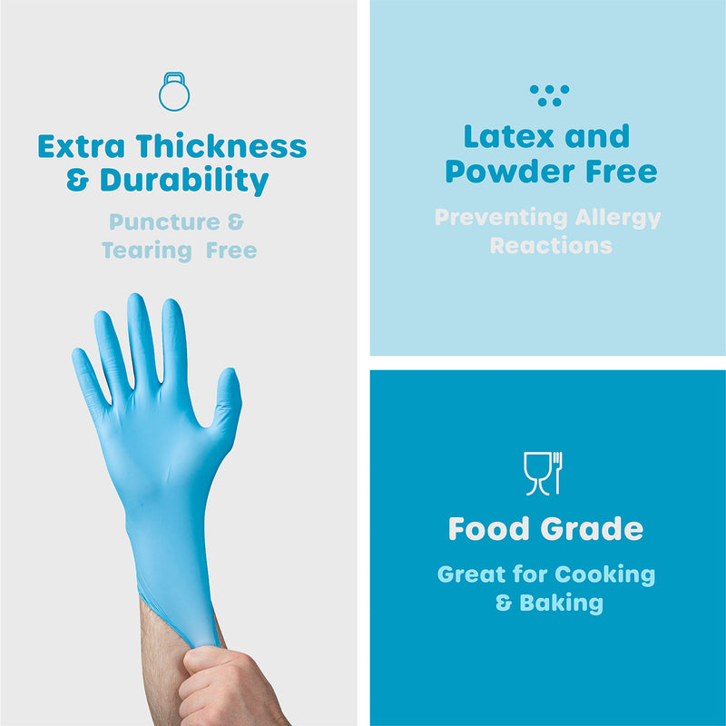 Comfy Package Synthetic Vinyl Blend Disposable Plastic Gloves Non-Sterile, Powder & Latex Free 100 Large