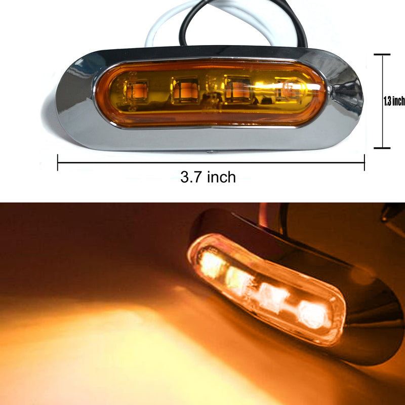 3.8" 6pcs Yellow Boat Marine Lights Waterproof, LED Interior Navigation Cockpit Transom Decoration and Deck Light for Kayak Yacht Pontoon