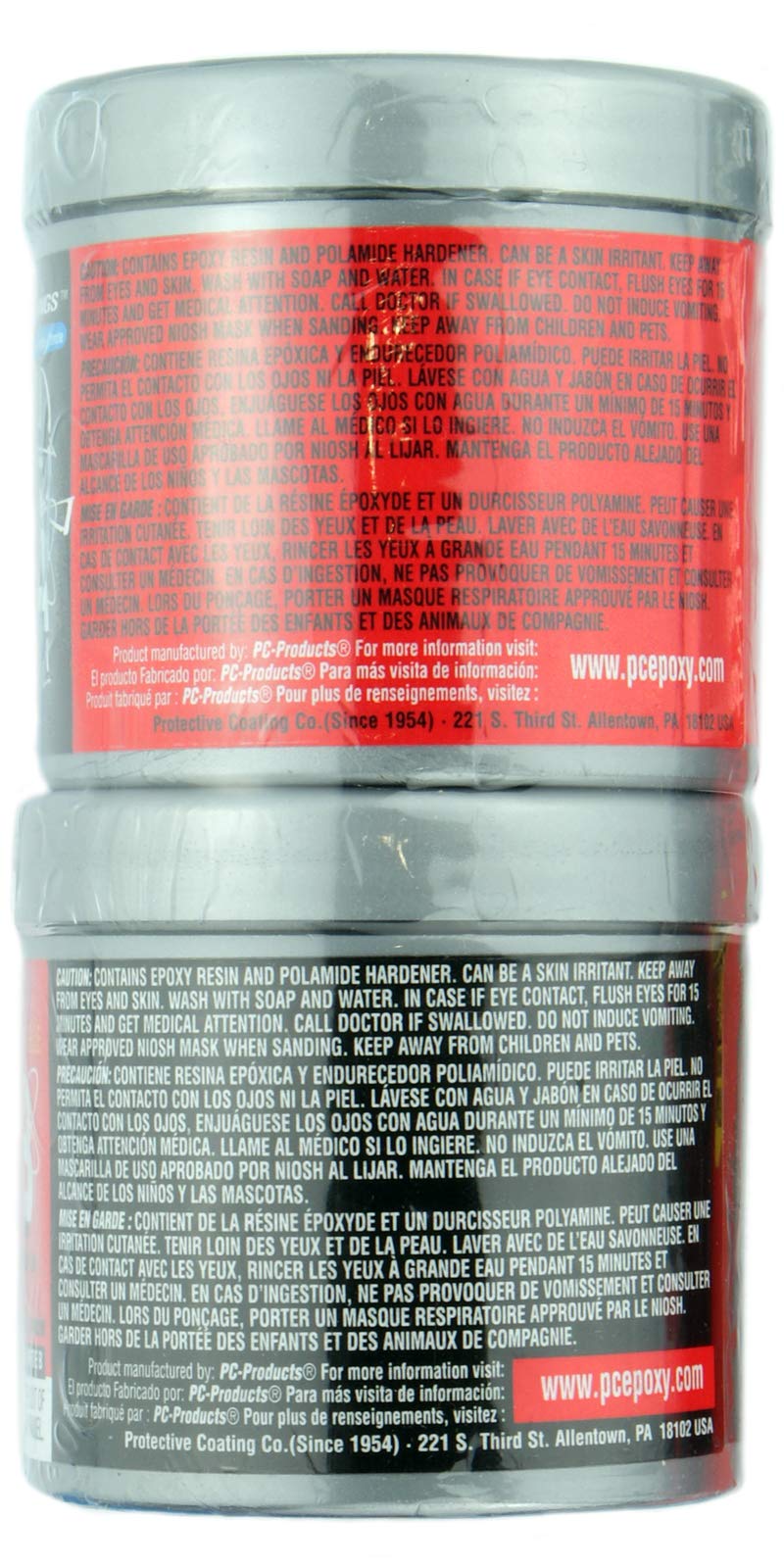 PC Products PC-7 Epoxy Adhesive Paste, Two-Part Heavy Duty, 1/2lb in Two Cans, Charcoal Gray 87770 1/2 lb in Two Cans