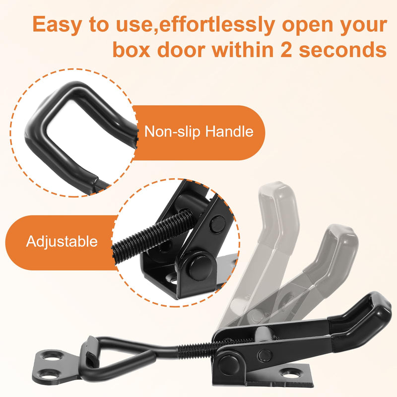 4 Pack Toggle Clamps Latch 100kg 220lbs Holding Capacity Toggle Latch Adjustable 4001 Pull Latch Clamps Stainless Steel Latches for Cabinet Door Tool Boxes Case Trunk Jig