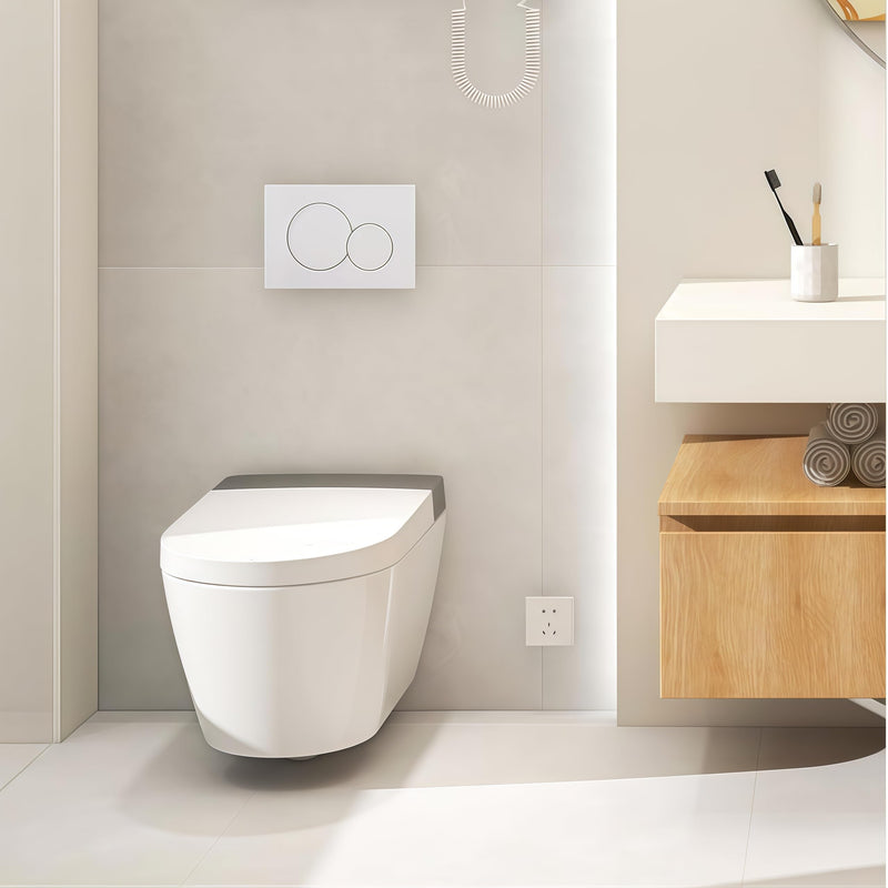 Banhey Dual Flush Actuator Plate, Compatible with Geberit 115.770.46.5. Replacement Parts for Concealed Cistern Toilet Repair (White) White