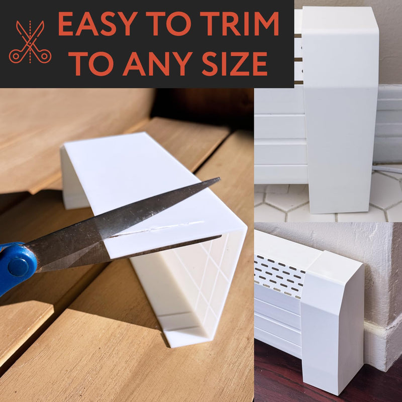 [2 Pack] End Caps For Baseboard Heater Covers - Left & Right End Cap Included - Fits Most Standard Baseboard Heaters - Plastic End Caps Can Be Trimmed For Exact Size - Gas Heaters Only