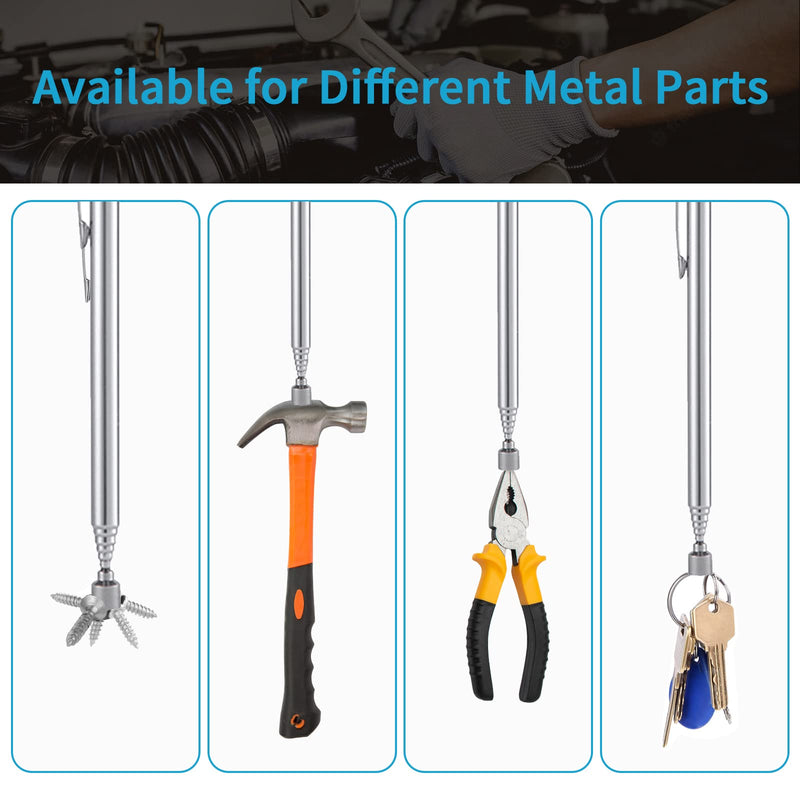 1 Piece 3.5LBs Telescoping Magnetic Pickup Tool, with Pen Clip Design, Magnet Stick Rod Extendable 5.1" to 25.4" for Men, Birthday, Father's Day, Christmas Gift 1 Piece 3.5 Lbs