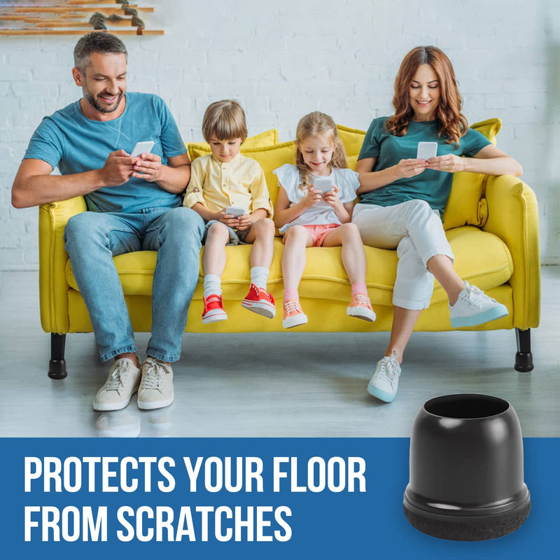 20 Pcs Black Extra Small Chair Leg Floor Protectors for Hardwood Floors, Upgraded Rubber Chair Leg Caps with Felt, Furniture Leg Feet Covers Protect Floor from Scratches Reduce Noise (Fit 0.55"-0.75") 01 Black X-Small (Fit 0.55"-0.75")