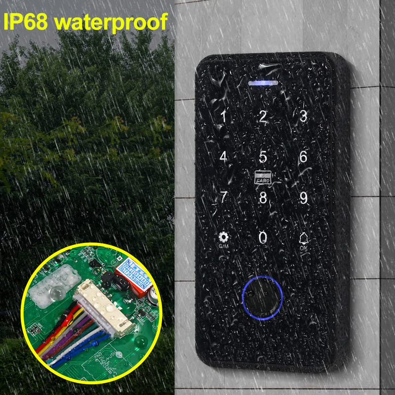 Bluetooth Tuya Door Access Control System Kit IP68 Waterproof RFID Keypad NFC Fingerprint Password Lock + Power Supply +10pcs Keyfobs (Without Lock) Without Lock