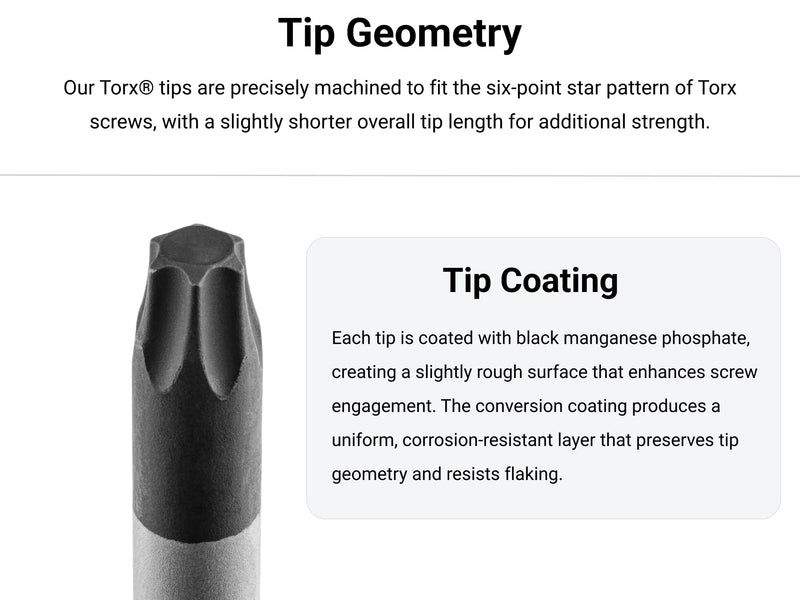 TEKTON Torx Screwdriver Set - 4 Inch Shanks, 6-Piece (T10 - T30) | DWT90001 6-pc. (T10-T30) No Storage