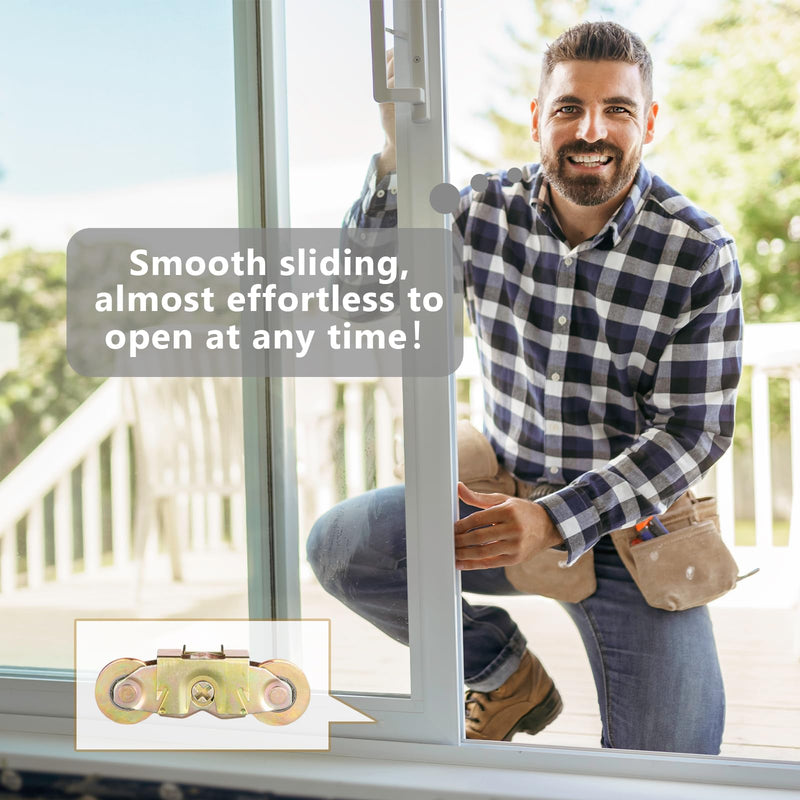 MaxxGeek Sliding Patio Door Tandem Roller Assembly Fit Andersen Sliding Door Rollers Replacement #1997061 (1982 to P) & Replaces #1273704 (1964 to 1982),1-1/4'' Roller Bearing(4 Pack) 4Pack
