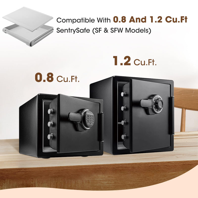 Compatible with SentrySafe SFW082 and SFW123 Fireproof Safes, Tray and Shelf Insert, Safe Tray and Shelf Accessory - Keep Your Belongings Organized Custom Tray + Shelf