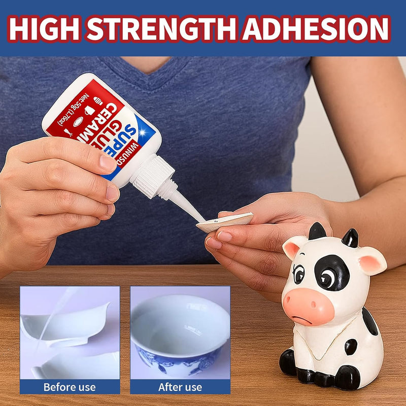 50g Ceramic Super Glue Adhesive - Instant Repair for Porcelain, Pottery, Dishes & Tiles | Waterproof, High Resistant | Strong Bond for Kitchen Sink, Bathroom, DIY Crafts & Home Decor Fixes - NewNest Australia