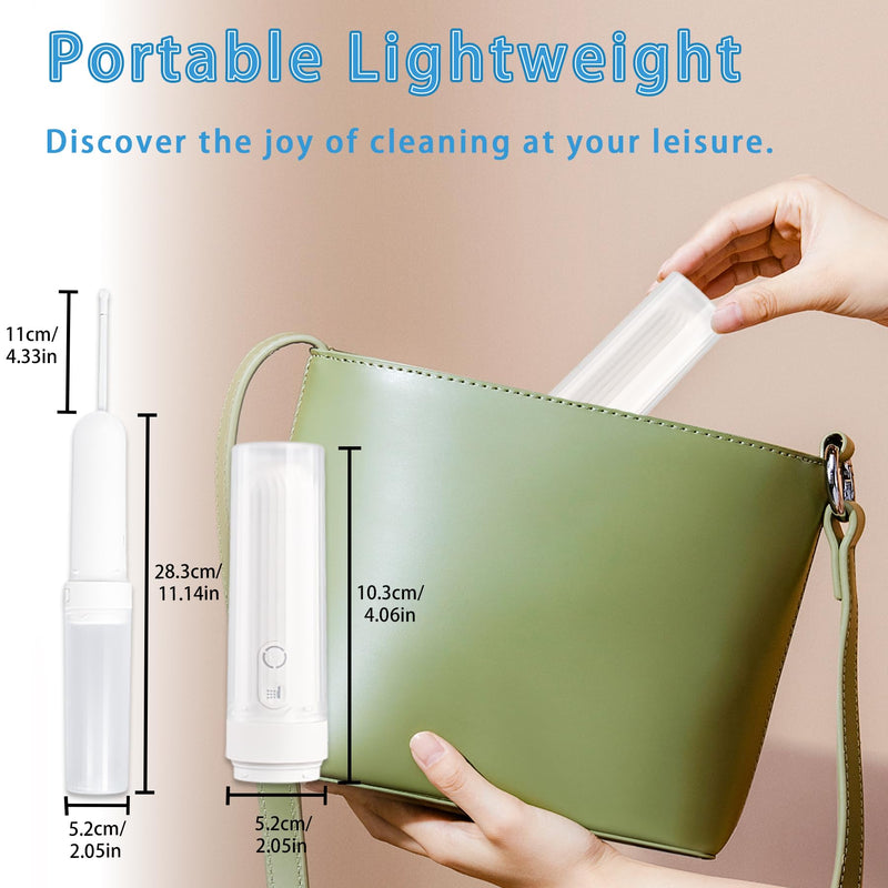High Pressure Electric Bidet with USB-C Rechargeable Handheld Water Sprayer, Portable Travel Bidet for Men and Women, Personal Hygiene and Postpartum Care (White, 180ML) White