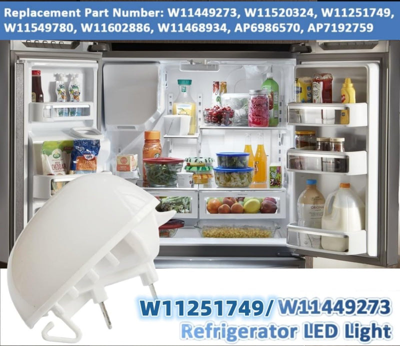 W11251749 Refrigerator LED Light (4.2W/120VAC) fits for Whirlpool kitchenaid Freezer led light W11520324, W11468934, W11602886, W11549780, W11449273, AP7014432, AP7192759