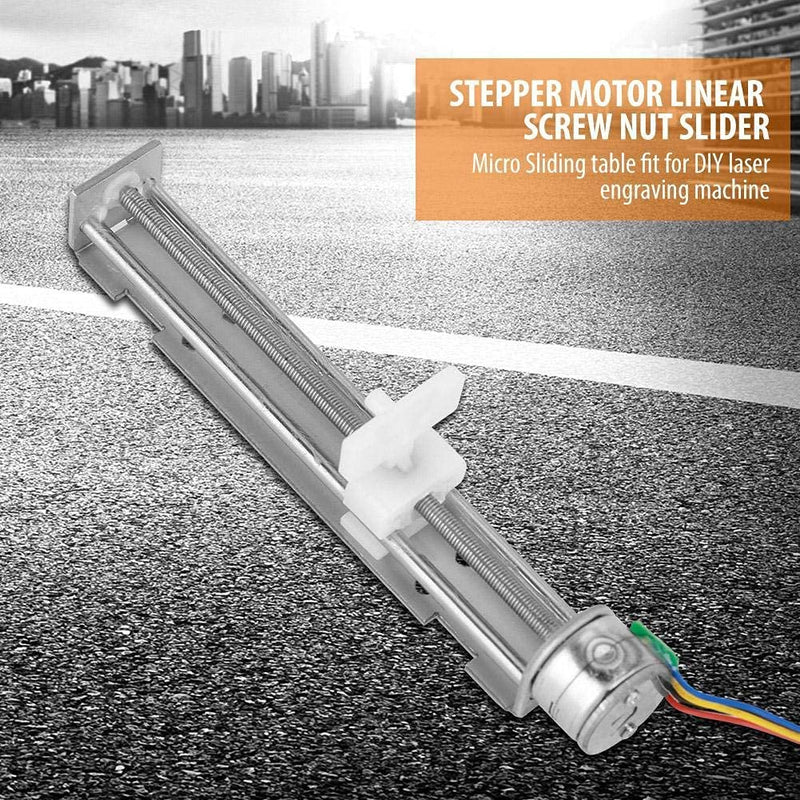 DC 12V Drive Stepper Motor Linear Screw Slider Stepper Motor for DIY Engraving Machine, 18 Degree Screw Worm Drive Stepper Motor