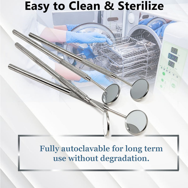 Stainless Steel Dental Mirror #5 with Handle 6.5", Dentist Tool for Teeth Cleaning Inspection