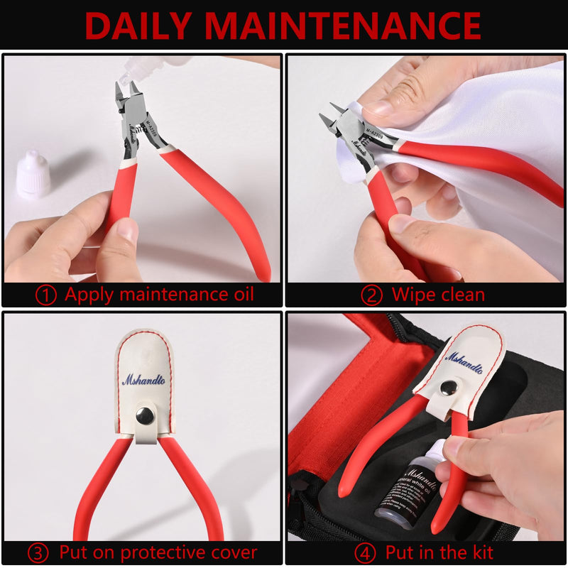 Model Nippers, 4.8" Ultra Thin Single Blade Gundam Nippers, Sprue Cutter Hobby Nippers, Model Kit Nippers for Plastic Gunpla Model Building with Protective Cover and Spring Basic Affordable