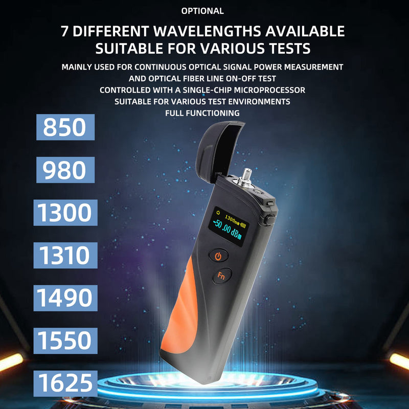 FTTH Mini Clamshell Fiber Cable tester Optical Power Meter KTM50 Power measurement range -50 ~ + 20 dBm