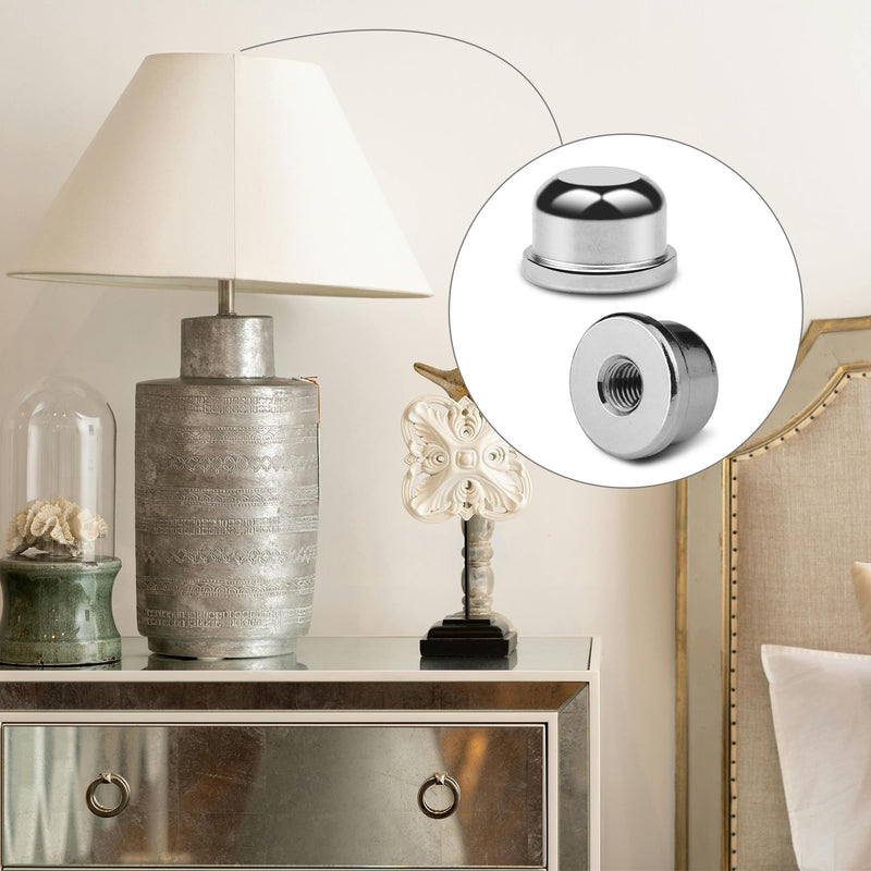 8 PCS 1/4-27 Lamp Finials, Lamp Shade Screw Cap for Lamp Shade Bracket Harp Top, Lamp Finial Knob Lamp Shade Screw Cap Lamp Fittings (1/2 Inch Tall, 4 Colors)