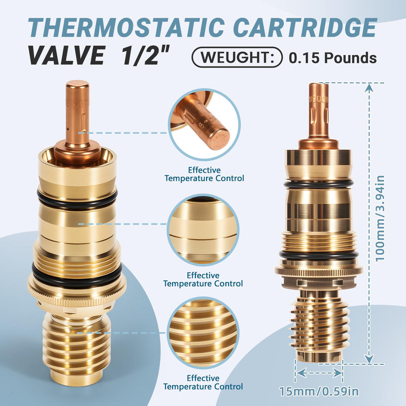 47050000 Thermostatic Cartridge Fit for Grohe Shower Cartridge - Replace for Grohe 1/2" Thermo-Element Cartridge Valve