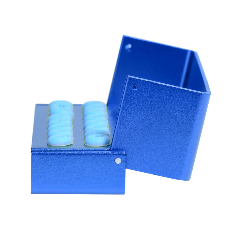 16 Holes Burs Holder Block Case 1.6mm&2.35mm Shank for CA/RA＆FG Autoclavable Burs Holder with Silicon Cover Blue Color