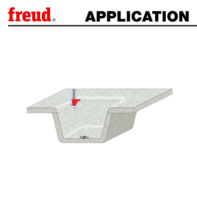 Freud 85-005: 1/2" Radius Ogee Bowl Bit with 1/2" shank, 2-7/8" overall length