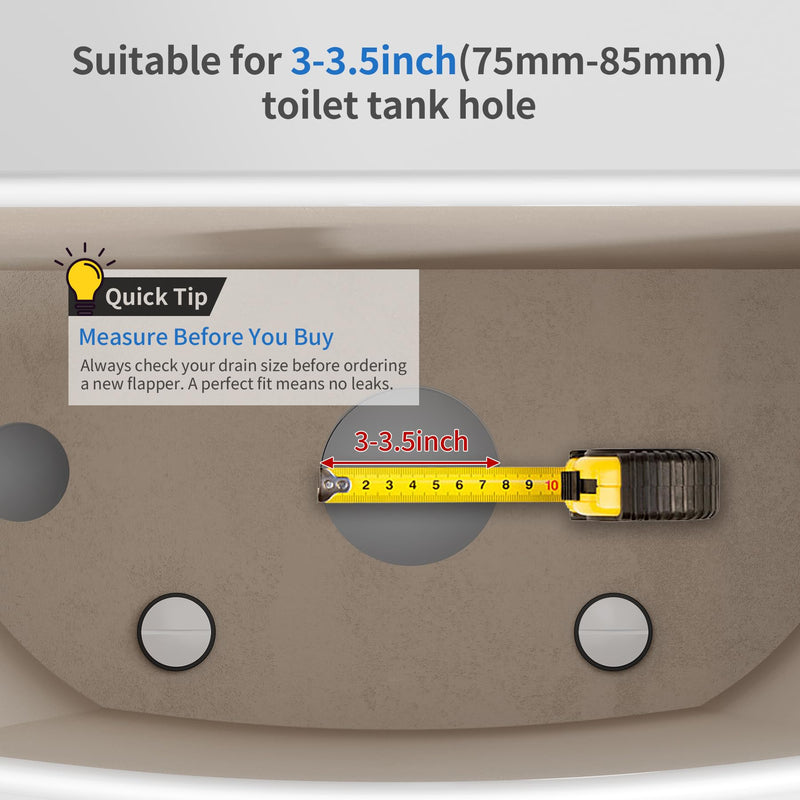 3-Inch Toilet Flush Valve Replacement Kit Includes Gasket and Bolts, High-Capacity 3.5L/S Flow & Anti-Leak Seal, Compatible with American Standard, Fits Most Two Piece Toilets 3 Inch Flush Valve