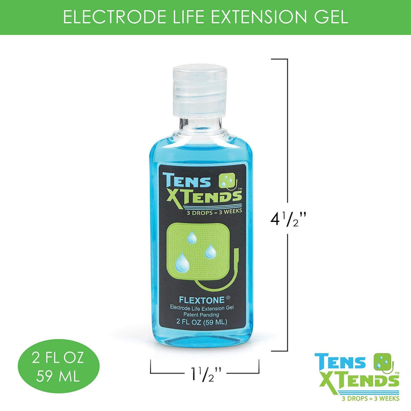 FlexTone TensXtends Conductive Adhesive Gel for Tens Pads - Patented Formula That Will Extend The Life of Your depleted Electrode Pads of Your Tens and EMS Units (2 FL OZ)