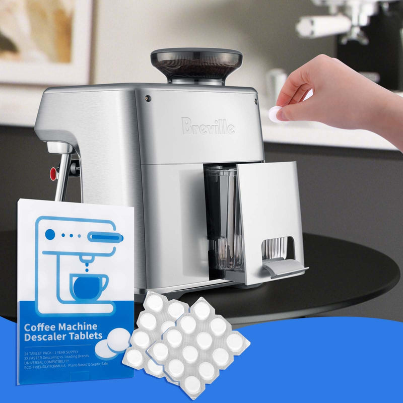 Coffee Machine Cleaning Tablets, Machine Descaler Tablets, 24PCS Coffee Machine Descaler Tablets - Plant-Based Universal Cleaner for Keurig Nespresso Delonghi, Deep Cleaning Descaling Solution (24PCS)