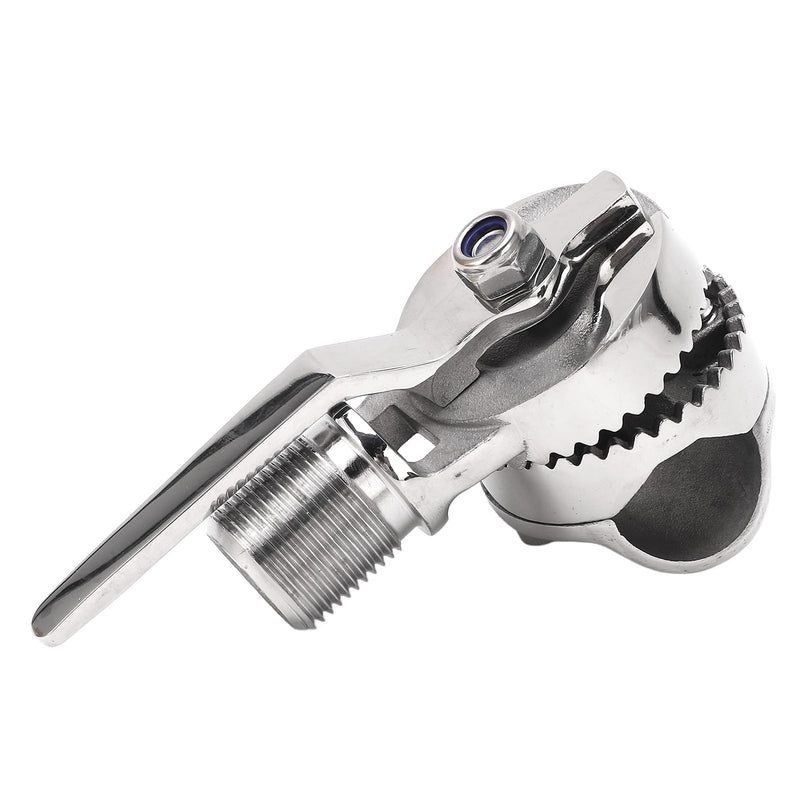 Akozon 316 Stainless Steel Marine VHF Antenna Mount Adjustable Ratchet Mount Marine Antenna Mount for Rails 7/8 to 1 inch