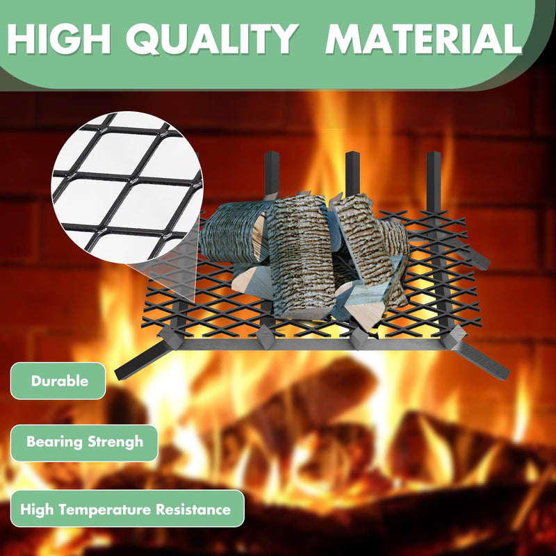 Fireplace Grate Ember Retainer 12" x 7.5",Solid Steel Ember Retainer for Grates for Most Fireplace,Fire Pits,Camping,Fireplace Aceessories 12" x 7.5"