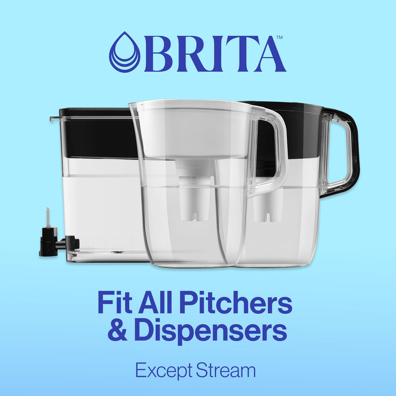 Brita Plus Water Filter, BPA-Free, High-Density Replacement Filter for Pitchers and Dispensers, Reduces 2x Contaminants*, Lasts Two Months or 40 Gallons, Includes 4 Filters 4 Count