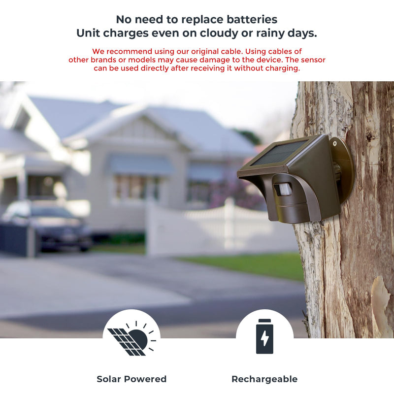 eMACROS Pro 3 Driveway Alarm with Phone App,1/2 Mile Long Range Solar Wireless Driveway Alarm,Outdoor Driveway Alarms Wireless Outside Weatherproof Motion Sensor & Detector（Only Sensor） 1sensor