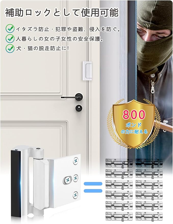LolyyDens Door Lock, Kid's Room Key (2024 Japanese Nursery Teacher's Supervision), Child Lock, Door Key, No Construction Required, Indoor, Retrofitable, Easy Open and Close, Aluminum Alloy, Child - NewNest Australia