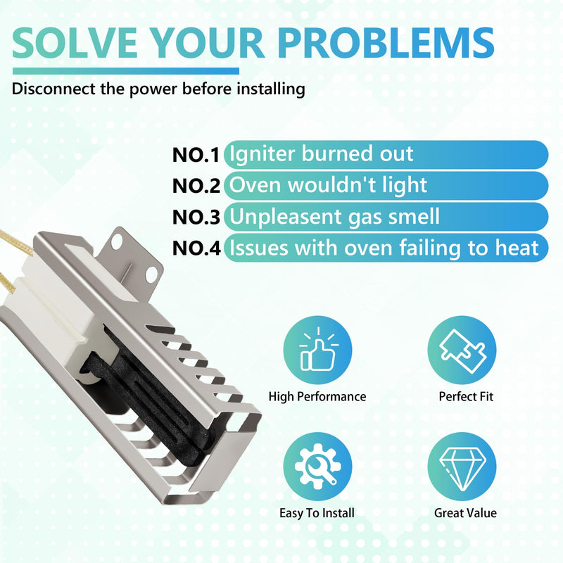 DG94-00520A Gas Range Oven Igniter Fit for Sam-sung NX58H5600SS Nx58h9500WS Replacement for G-E Whirl-pool Hot-point 2692271 AP5577941 WB13K21 Norton 501a Range Oven by BOGDA