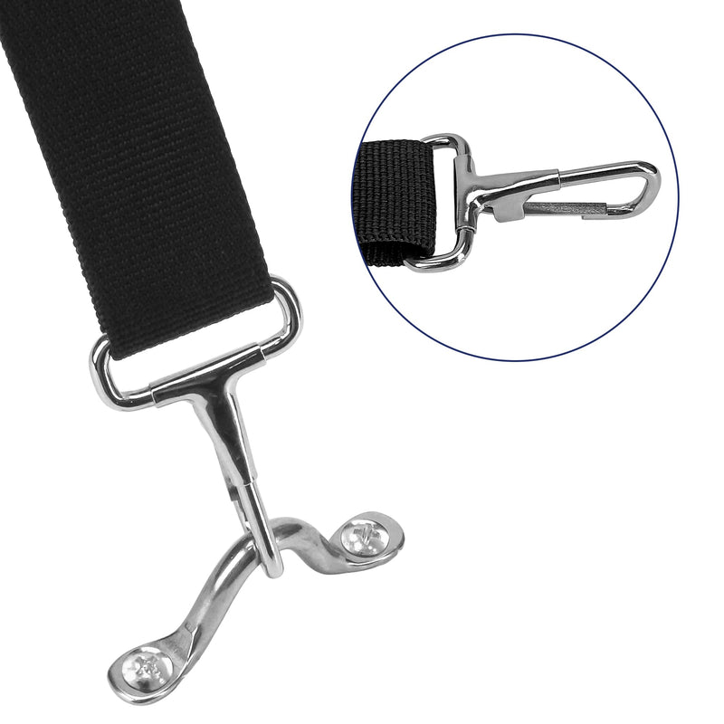 Adjustable Bimini Boat Top Straps 31–57 Inches with Snap Hooks 2PCS – Boat Tie Down Canopy Fit for Pontoon Sun Tracker Kayak Accessories – Marine Hardware Nylon Webbing, Pad Eye Awning Adjustment