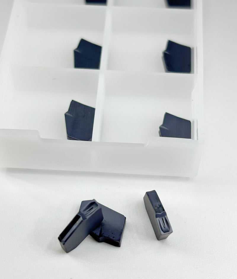 GTN-2 SP200 Carbide Grooving Inserts for CNC Lathe, PVD Black, 10pcs | GTN-2 grade, PVD black TiAlN coating, 2mm wide grooving, ideal for small parts & thin-wall workpieces on CNC lathes FZG20(PVD)